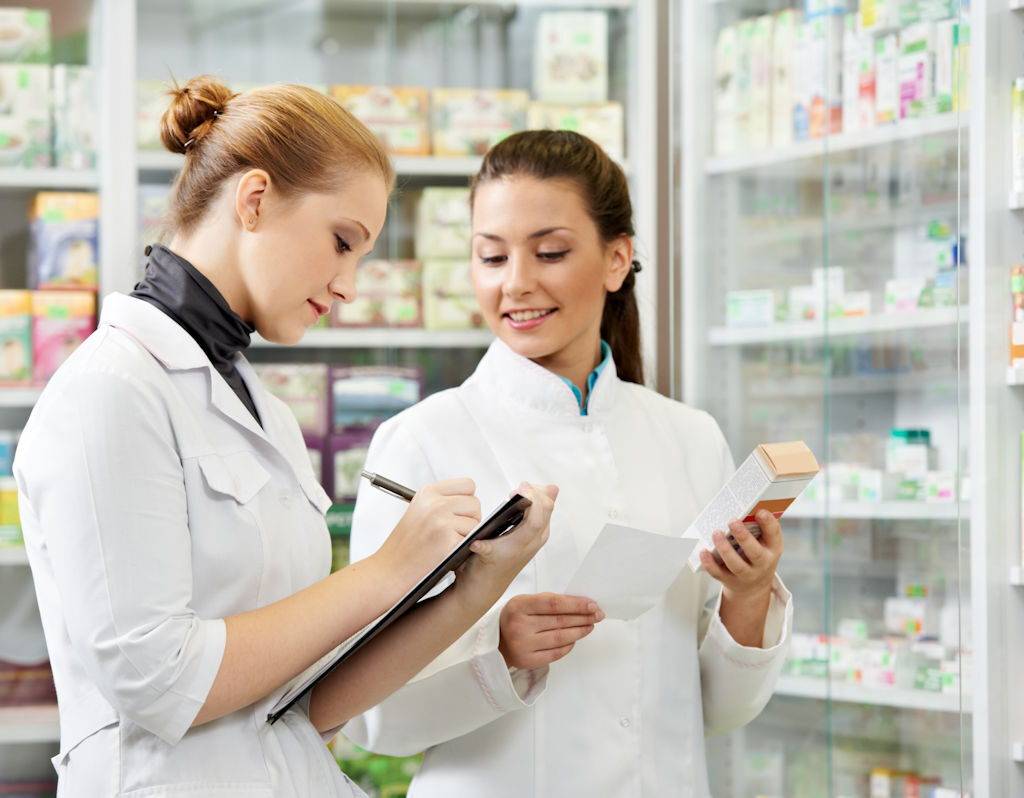 Pharmacists discussing a medication